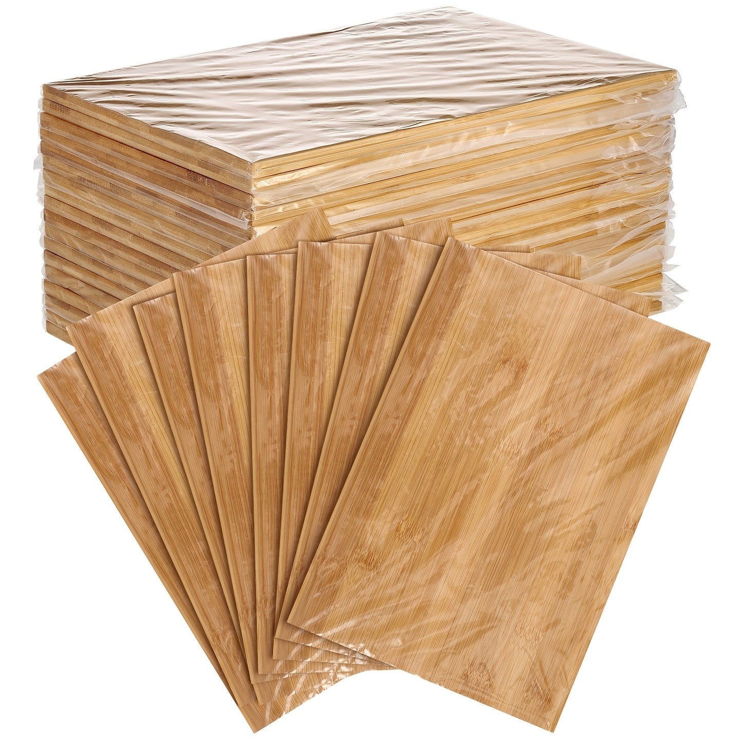 Bamboo | Multipurpose Outus 18-Pack | Large Bamboo Cutting Boards Set, Multipurpose Chopping Boards for Kitchen, Meat, Cheese, Bread, Vegetables, Non-Electric, Durable Wooden Serving Planks