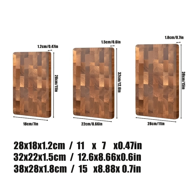 3pcs Set - High Quality Wooden Cutting Board Set, Safe And Harmless, Durable Wooden Blocks, Suitable For Meat, Cheese, Bread, Vegetables, Fruits, Ideal Kitchen Utensils, Perfect Family Gifts, Suitable For Home And Dormitory Use