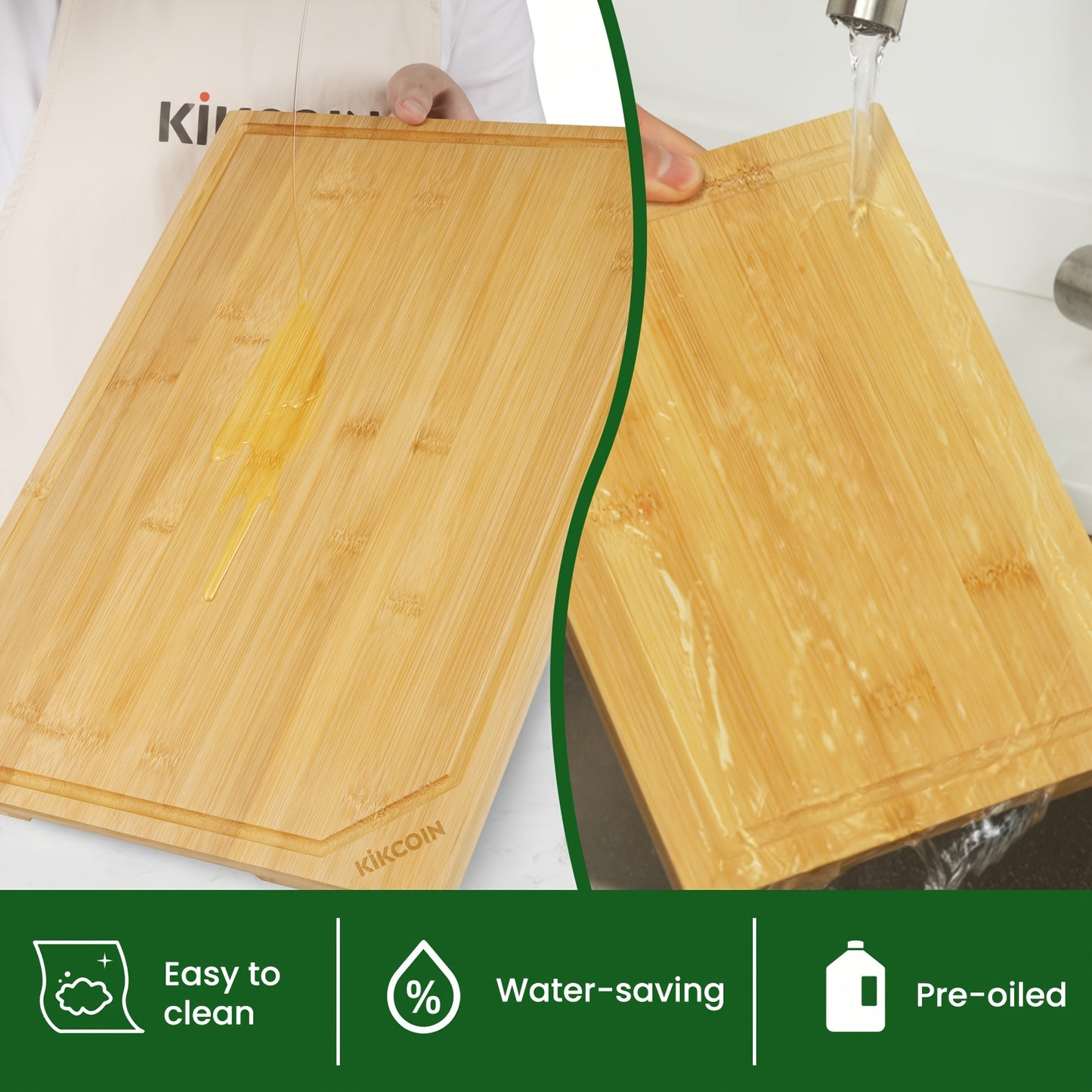 4pcs Extra Large Kitchen Bamboo Cutting Board Set, Heavy Duty Cutting Board with Juice Grooves, Bamboo Cutting Board Set for Meat, Vegetables, Fruits.Gift for Mother's Day. Easter. Ramadan. Memorial Day. Family And Friends. Essential Kitchen Tools.