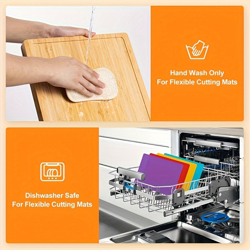 1Set Bamboo Cutting Boards For Kitchen, Cheese Platter For Meat, Cheese, Bread, Vegetables, Fruits Perfect Kitchen Gadget For Home, Dormitory, Gifts For Family And Friends