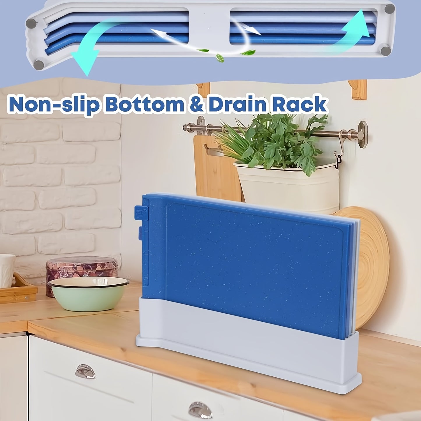 Non-Slip Kitchen Board 4pcs Non-Slip Plastic Kitchen Board Set | Food Contact Safe, for Holidays - Christmas, Halloween, Easter, Hanukkah, Thanksgiving