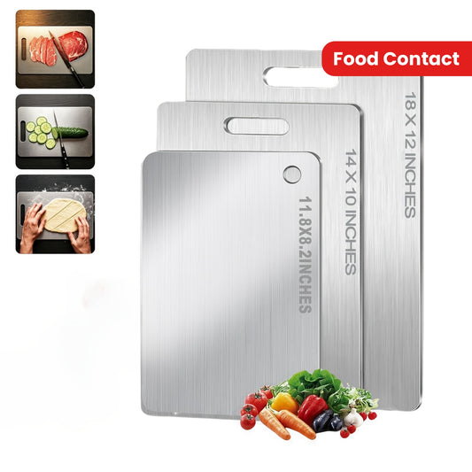 Pure Titanium Cutting Board 2025 New Upgrade 100% Pure Titanium Cutting Boards Set Of 3, Double Sided Durable Metal Cutting Board, Large\u002FMedium\u002FSmall Titanium Cutting Board For Kitchen
