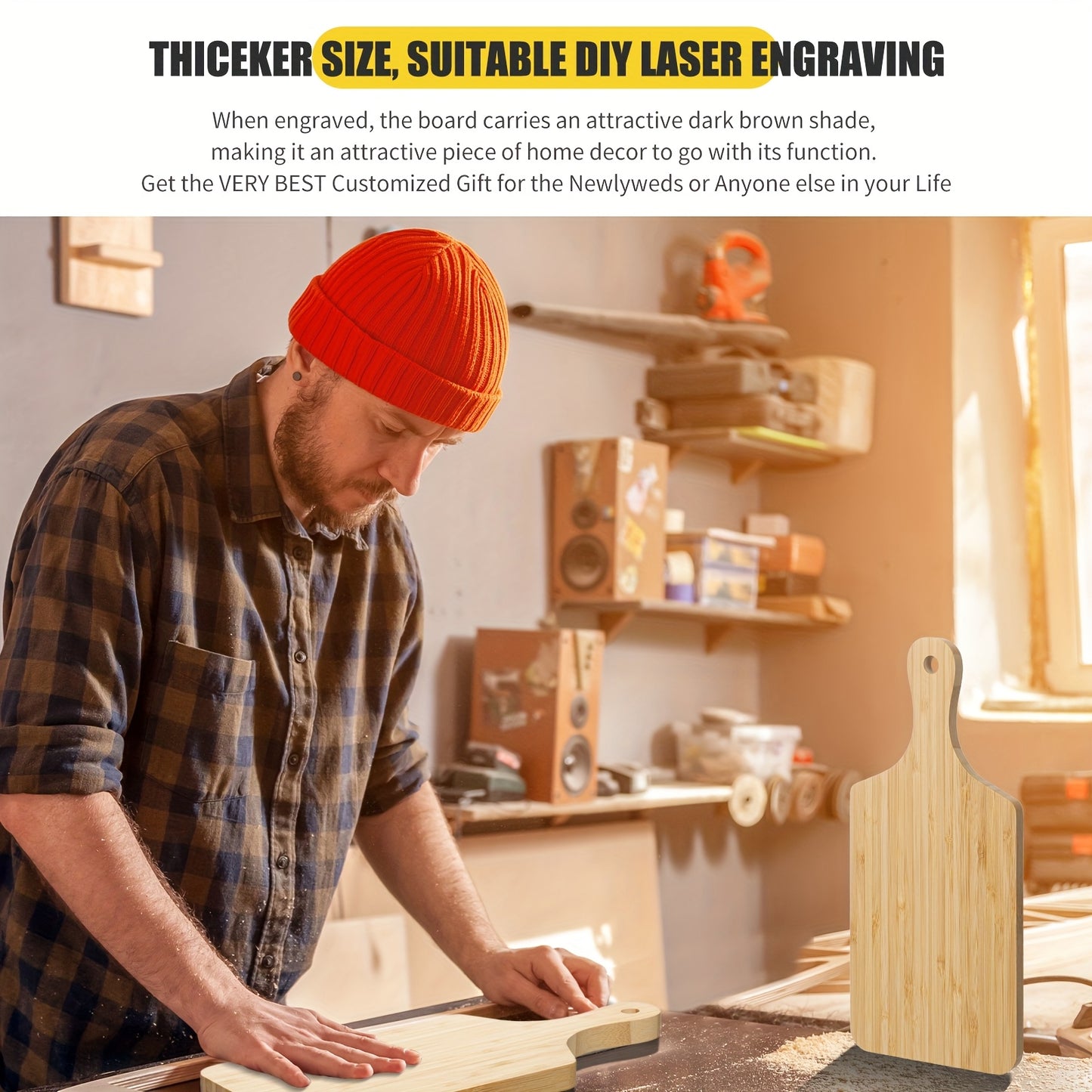 Premium 12pcs Bamboo Cutting Boards - Customizable with Laser Engraving - Perfect for Weddings, Mother's Day & Housewarming Gifts