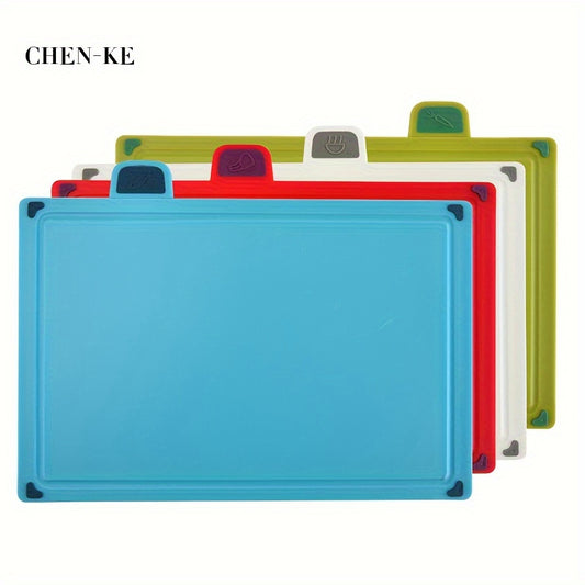 Plastic Kitchen Cutting Board Stand 4pcs Four-color Classification Kitchen Multi-purpose Plastic Cutting Board Set with Stand, Dishwasher Safe And Durable, Suitable for Kitchen Cutting Boards, Fruits, Vegetables And Meat.