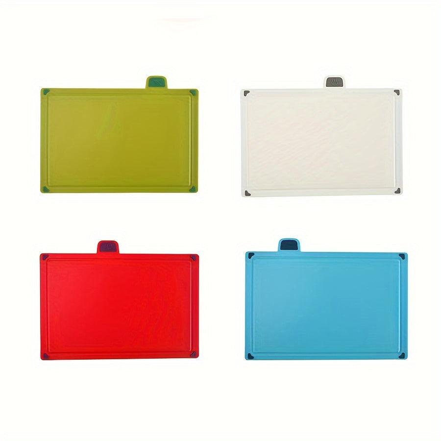 Plastic Kitchen Cutting Board Stand 4pcs Four-color Classification Kitchen Multi-purpose Plastic Cutting Board Set with Stand, Dishwasher Safe And Durable, Suitable for Kitchen Cutting Boards, Fruits, Vegetables And Meat.